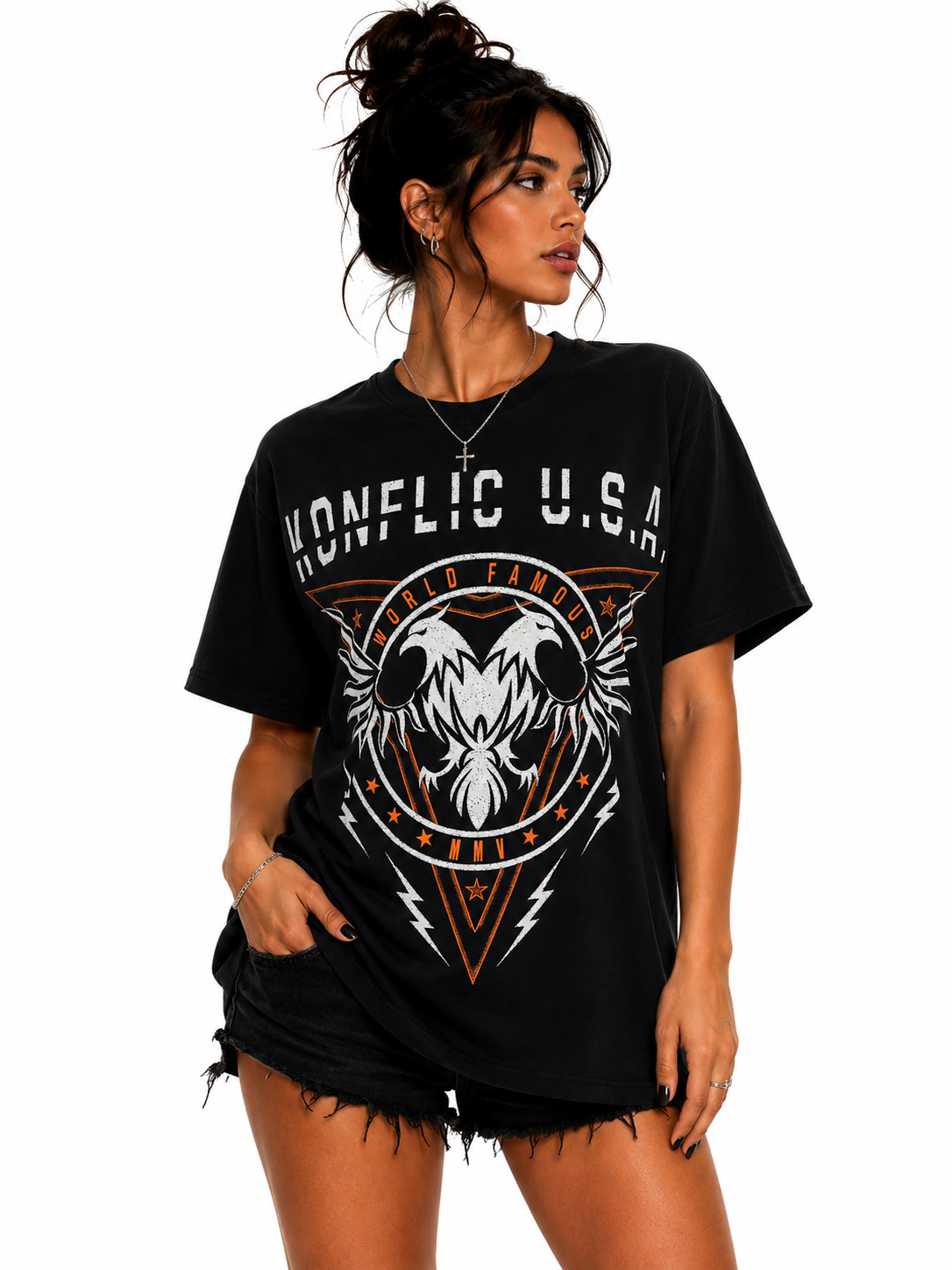 Konflic American Eagle Lightning Graphic T Shirt