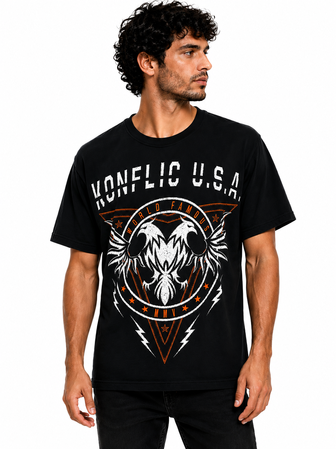 Konflic American Eagle Lightning Graphic T Shirt
