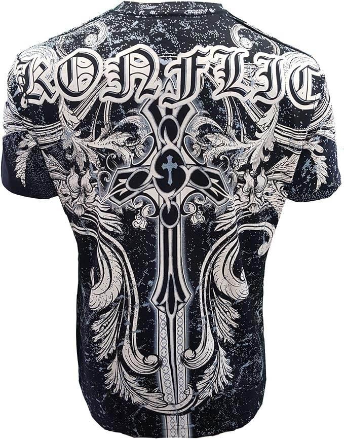 Konflic Mens Crew Neck Graphic Muscle - Konflic USA