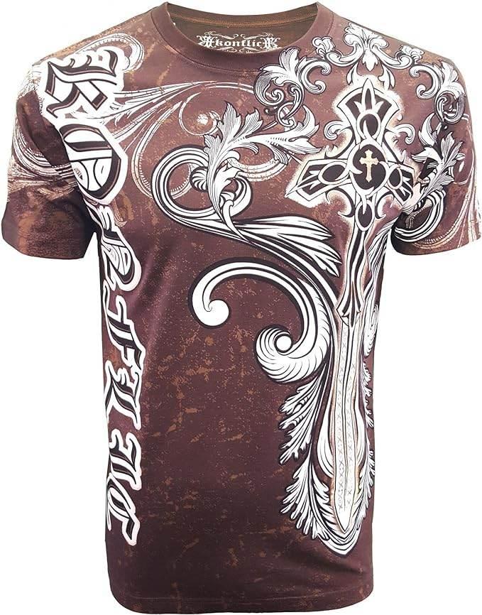 Konflic Mens Crew Neck Graphic Muscle - Konflic USA