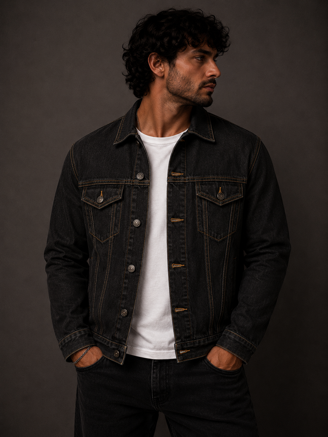 Konflic Classic Denim Trucker Color "Black"