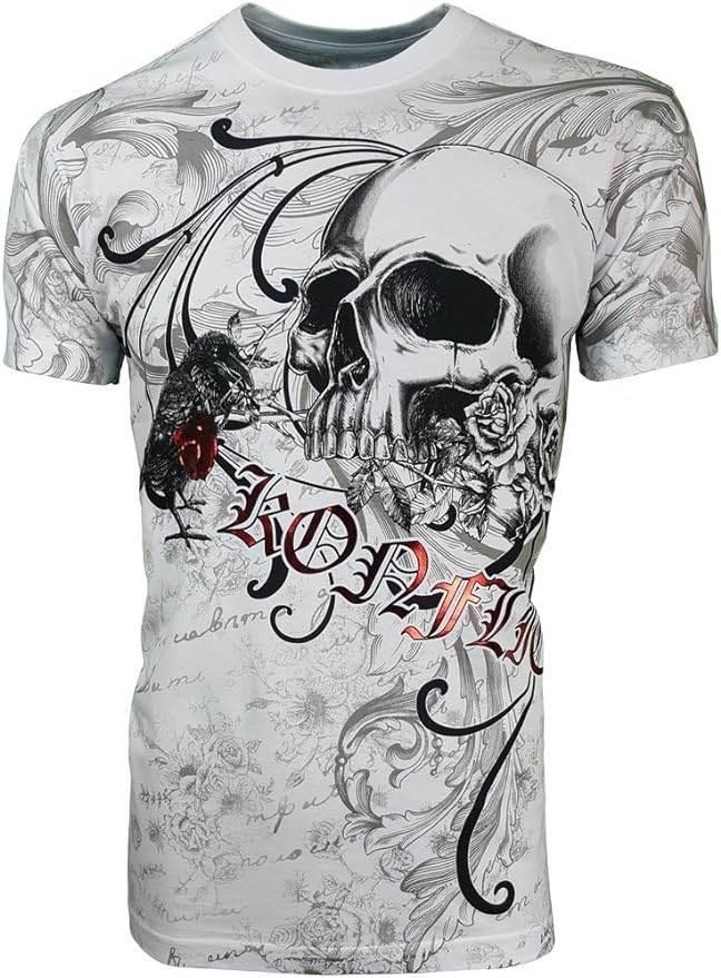 Men's Skull with Rose MMA T-Shirt - Konflic USA