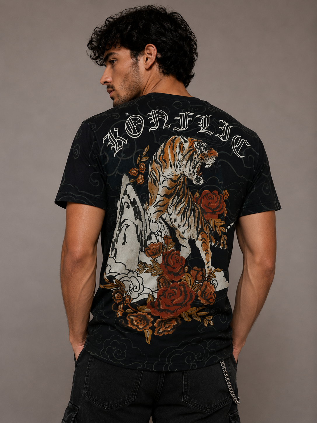 Konflic Furiously Roaring Tiger Graphic T Shirt