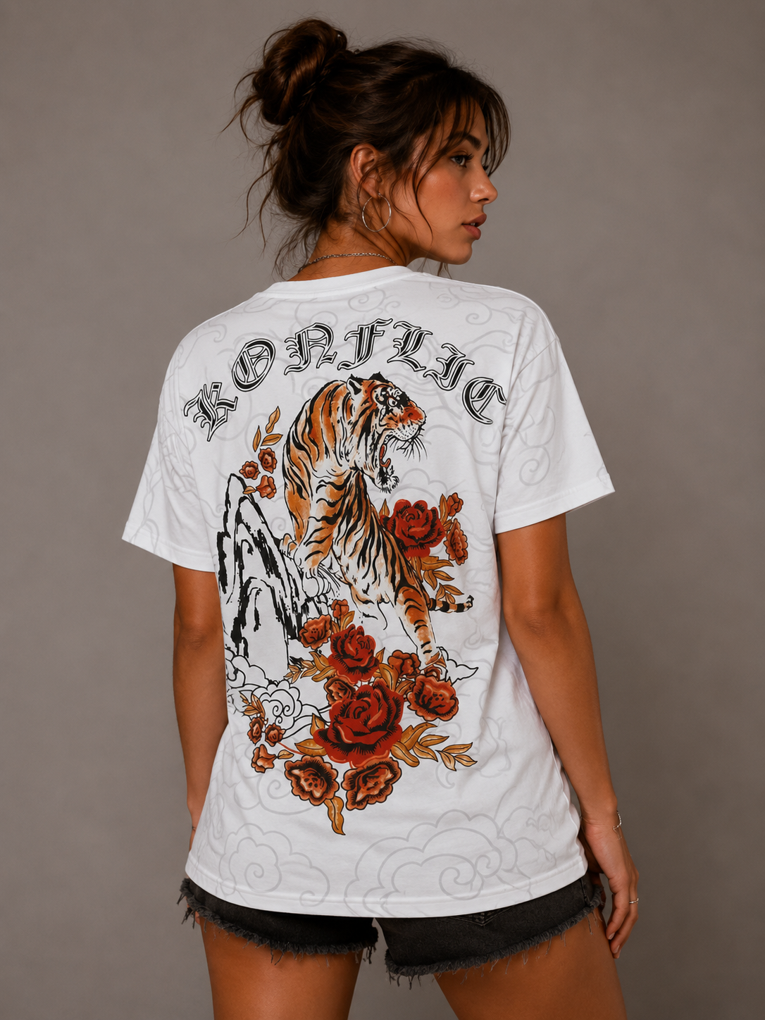 Konflic Furiously Roaring Tiger Graphic T Shirt