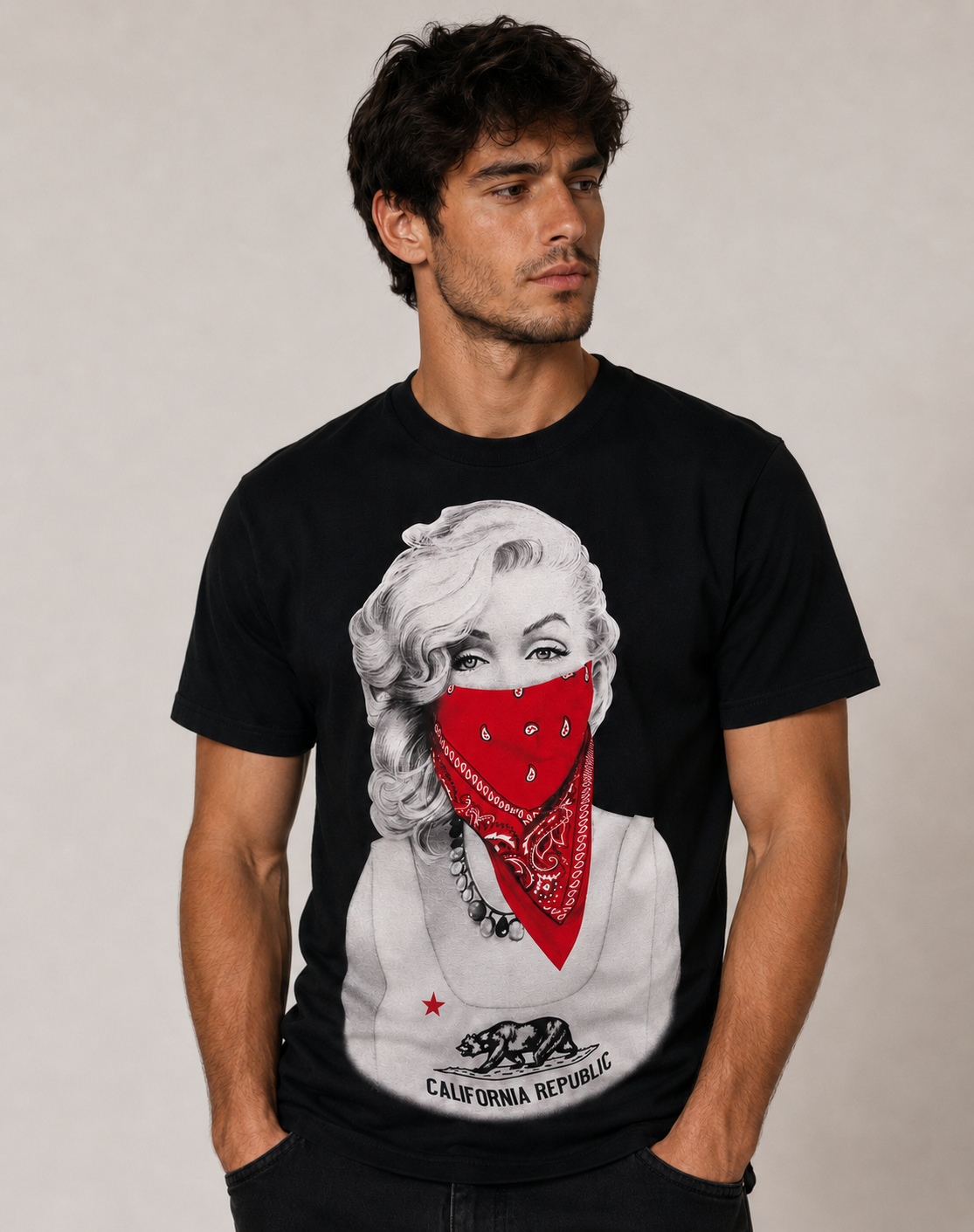 Konflic USA Marilyn Monroe with Red Bandana T-Shirt