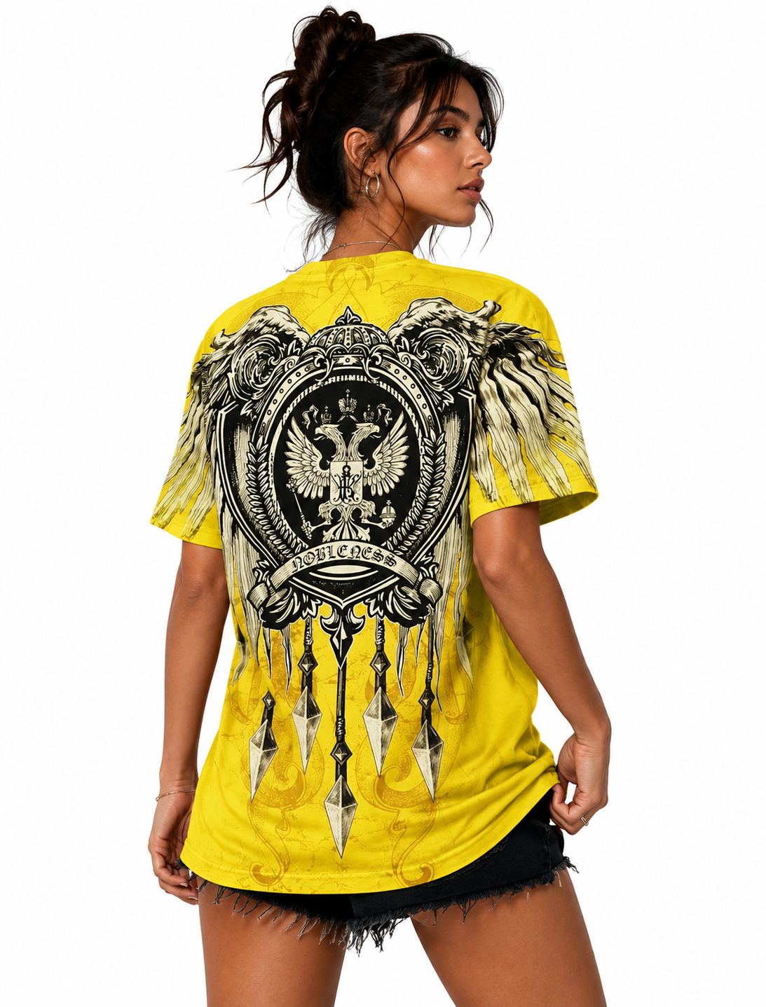 Konflic Men's Cross Wing Shield Graphic All Over Print T-Shirt
