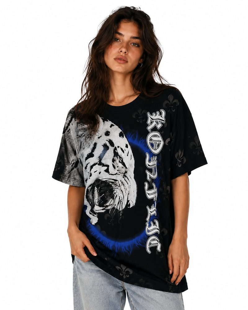 Konflic Imperial Crest with White Tiger Graphic All Over Print Men's T-Shirt