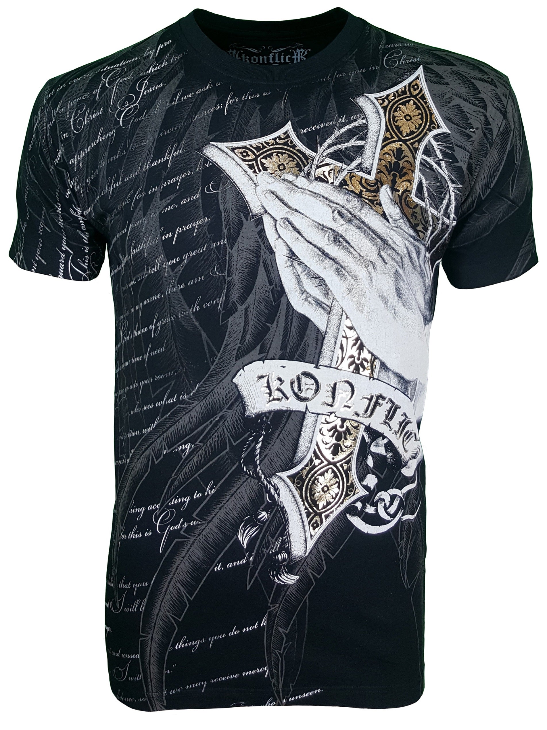 MMA Style Crew Neck T-Shirts Half Sleeve White Color
