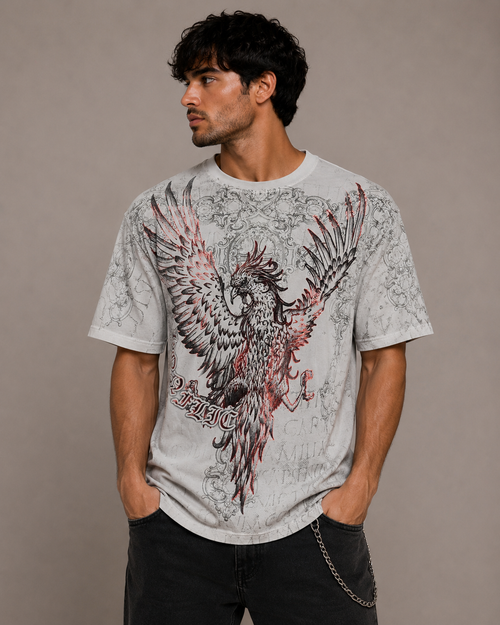 Konflic Rising Mythical Phoenix Graphic All Over Print T-Shirt