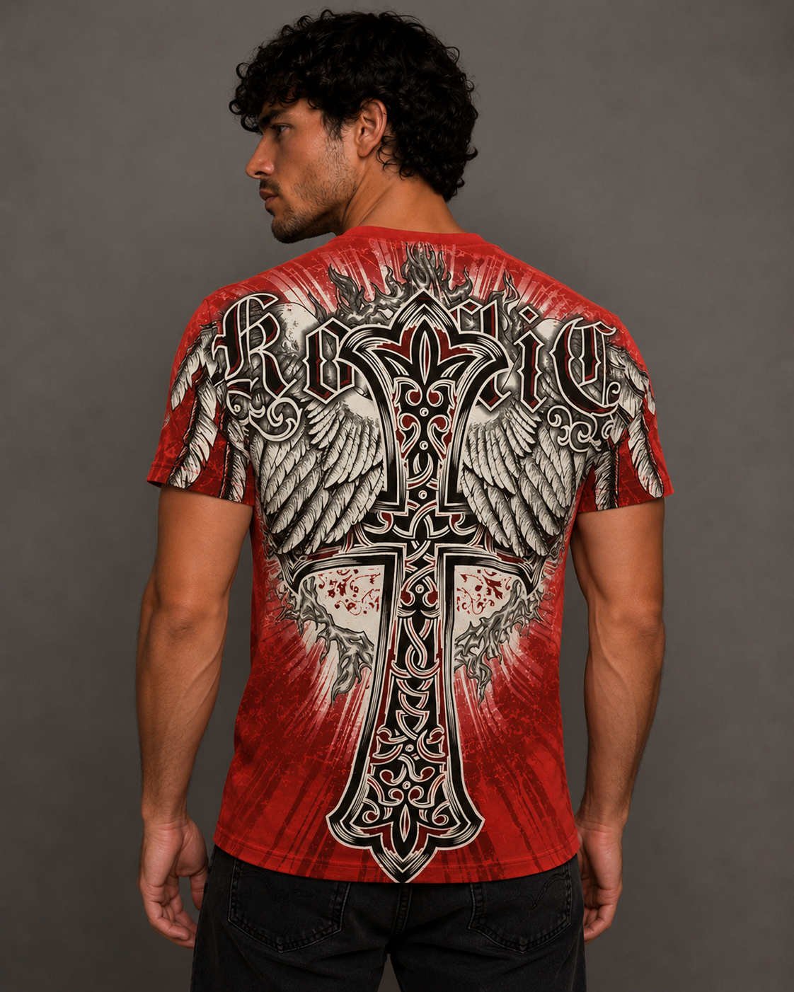 Konflic Light of the Sword and Cross Graphic T Shirt