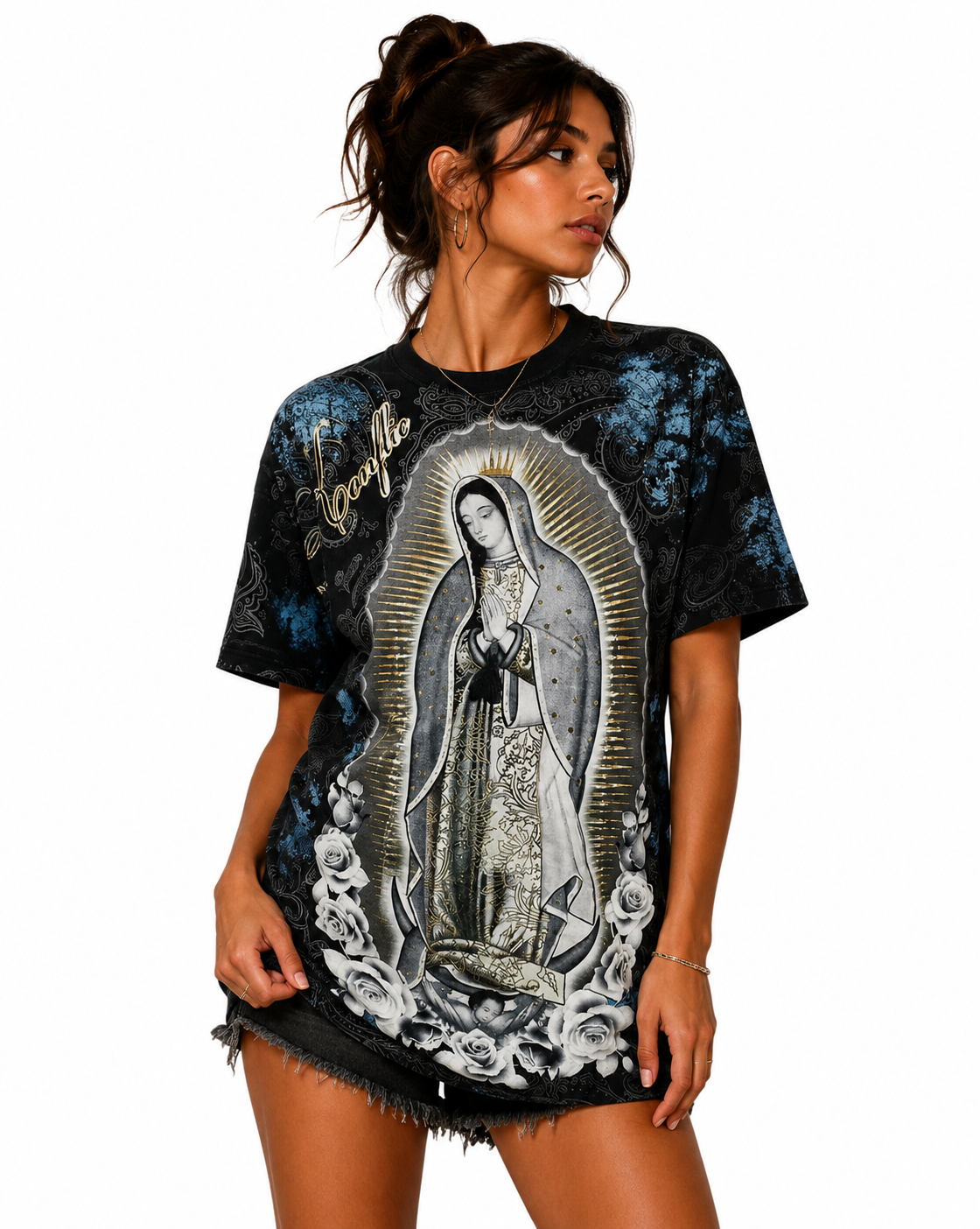 Konflic Men's Our Lady of Guadalupe Virgin Mary All Over Print T-Shirt