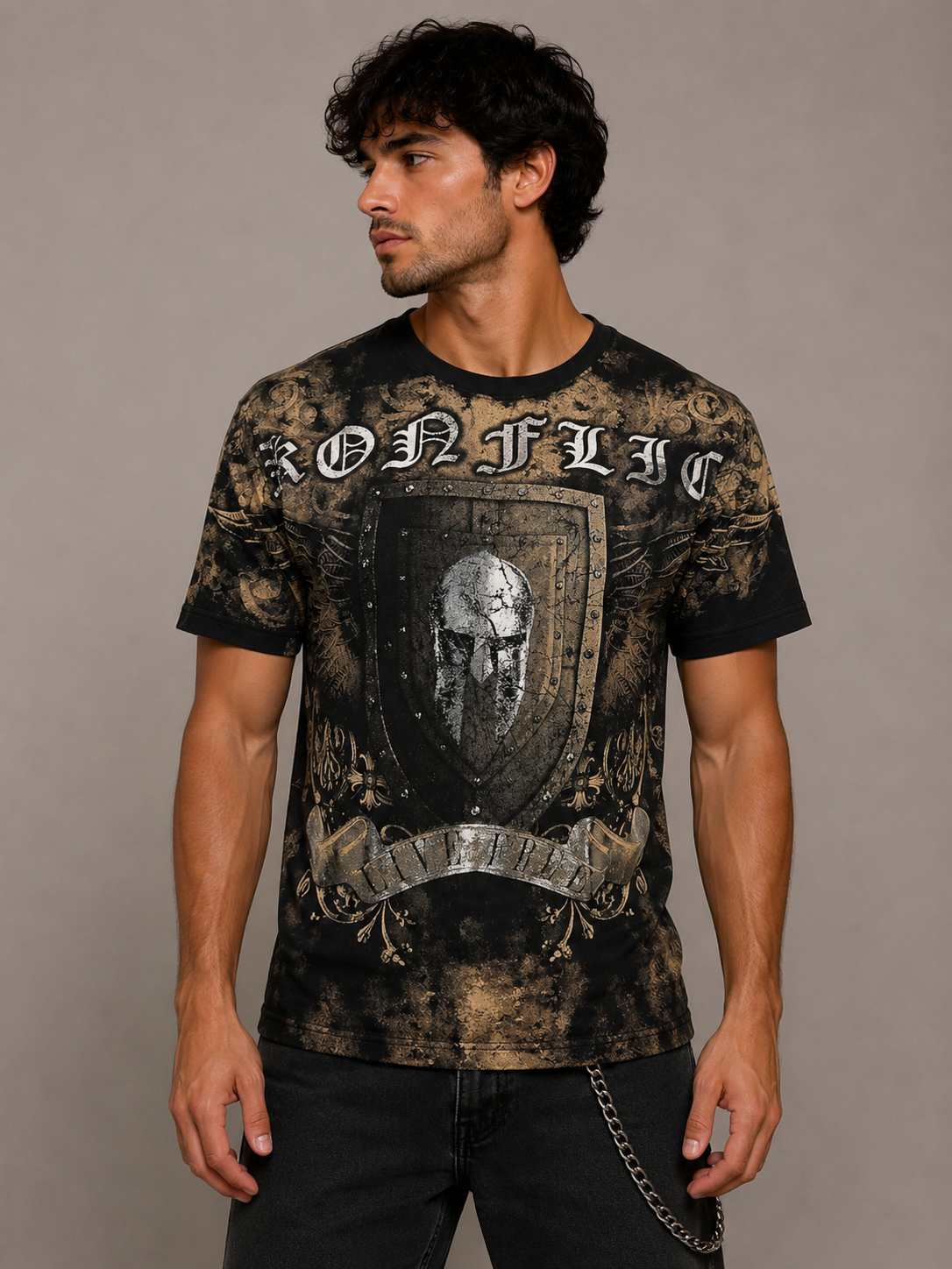 Konflic Gladiator Warrior Spirit Live Free Graphic T Shirt