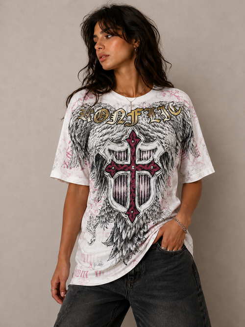 Konflic NWT Red Shield Soaring Eagle Men's T-Shirt