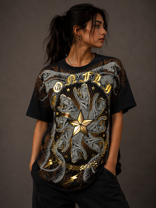 Konflic Hydra Crest Star Medieval Graphic Tee