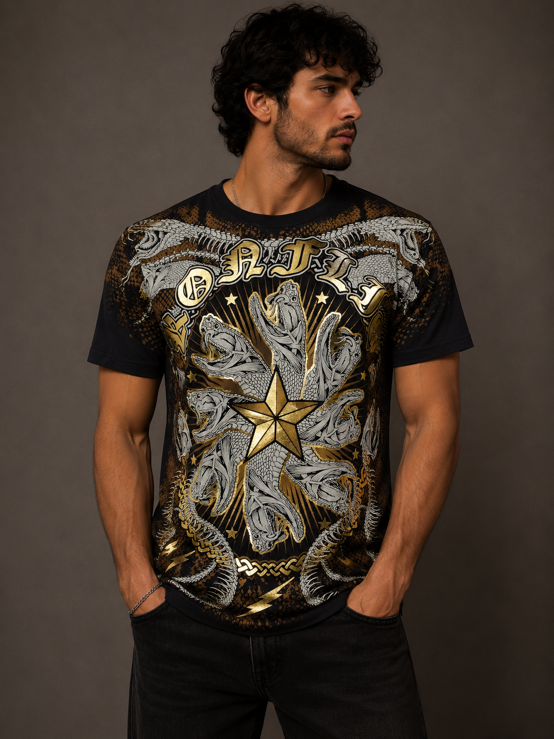 Konflic Hydra Crest Star Medieval Graphic Tee