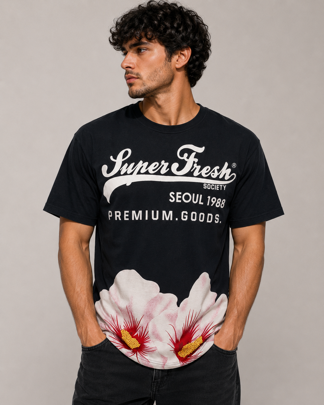Super Fresh Society Seoul 1988 Rose of Sharon Graphic Men's T-Shirt