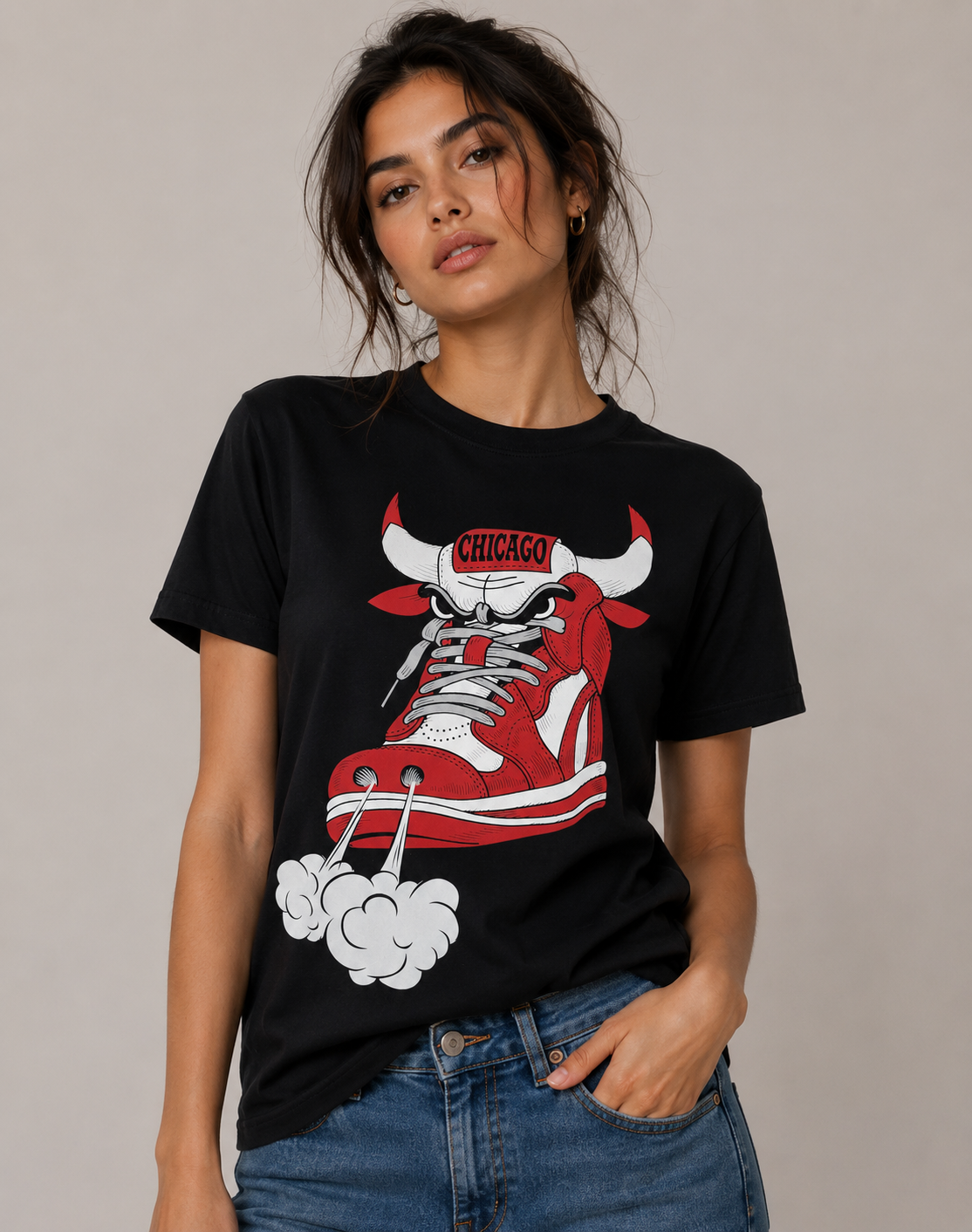 Konflic Chicago Red Shoes Basketball Fan Art T-Shirt