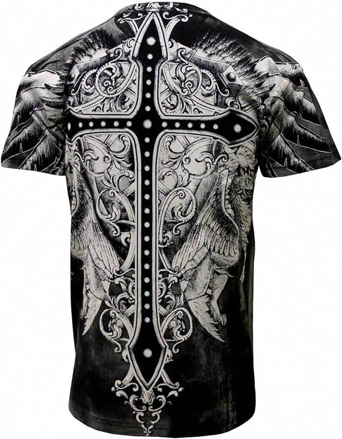 MMA Style Crew Neck Multi Color Cross T-Shirts - Konflic USA