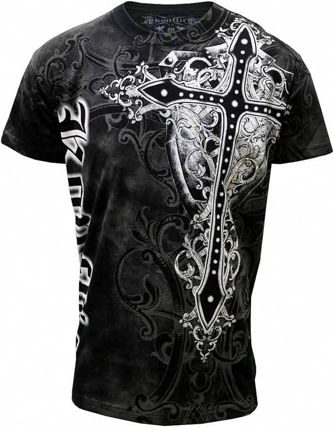MMA Style Crew Neck Multi Color Cross T-Shirts - Konflic USA