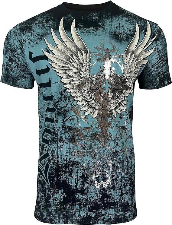 Konflic mens Crewneck Cross With Wings - Konflic USA