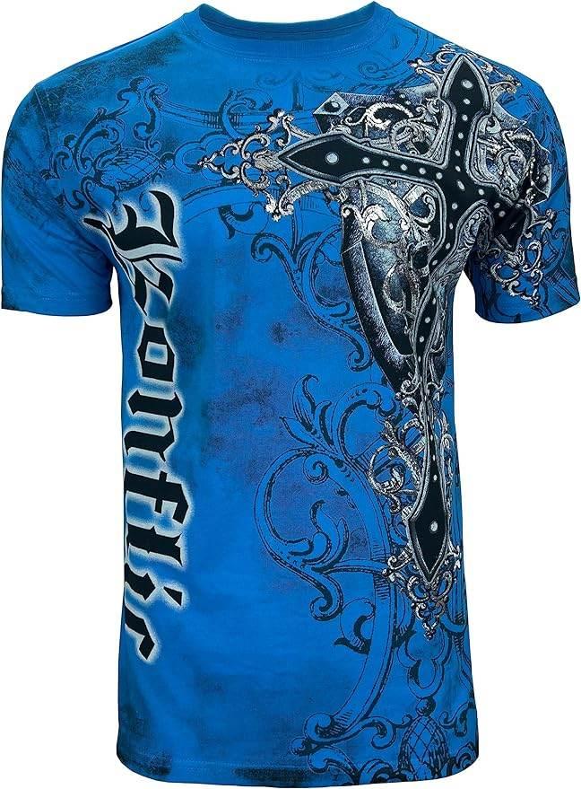 MMA Style Crew Neck Multi Color Cross T-Shirts - Konflic USA