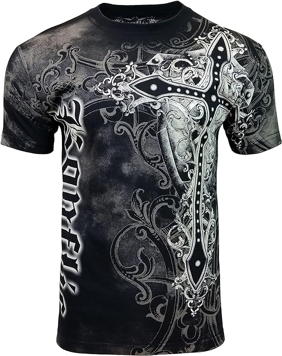 MMA Style Crew Neck T-Shirts Half Sleeve Black color