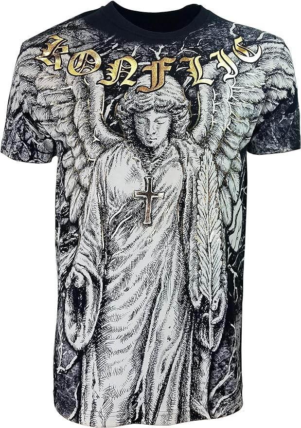 Konflic MMA Shirt Girl with wings and cross - Konflic USA