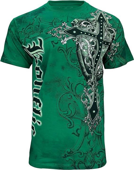 MMA Style Crew Neck Multi Color Cross T-Shirts - Konflic USA