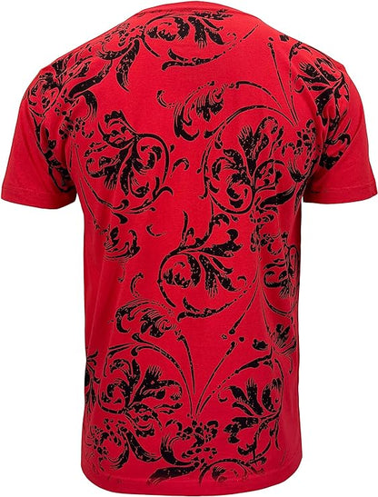 MMA Style Crew Neck T-Shirts Half Sleeve Red color