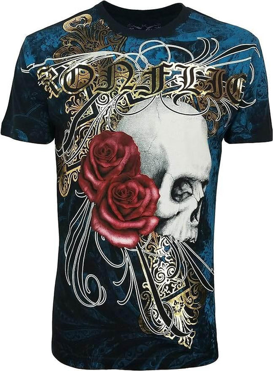 Men's Grim Reaper Skull with red rose - Konflic USA