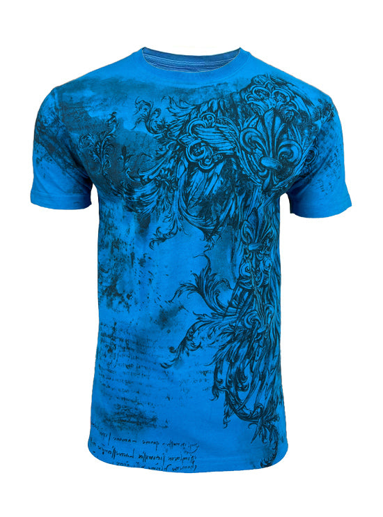 Konflic Mens Fleur De Lis Crew Neck