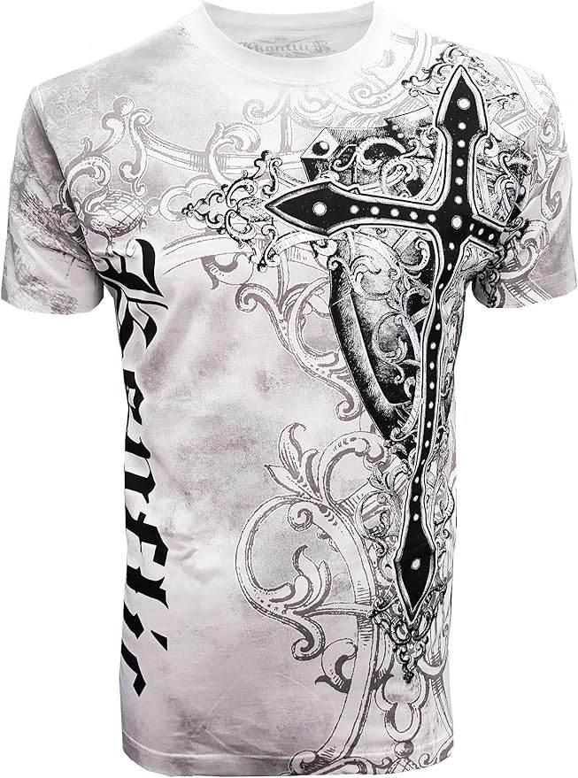 MMA Style Crew Neck Multi Color Cross T-Shirts - Konflic USA