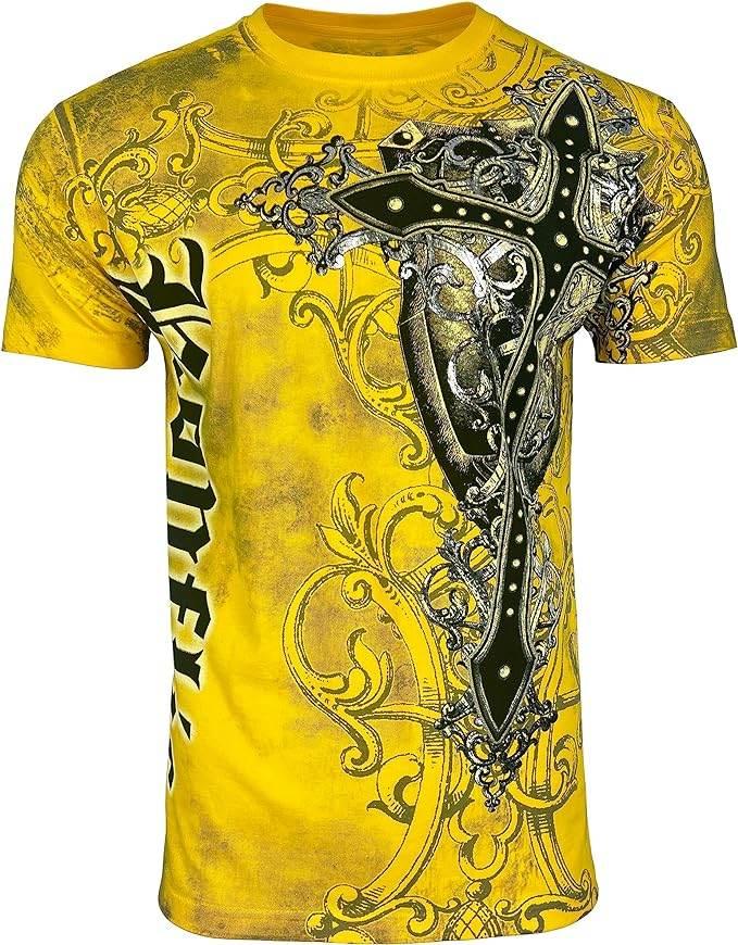 MMA Style Crew Neck Multi Color Cross T-Shirts - Konflic USA